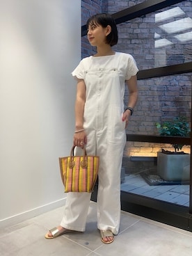 「シップス フォー ウィメン(SHIPS for women)」｜「アイテム（オールインワン・サロペット）」を使った、カーンさん（レディース・158cm）の夏コーディネート