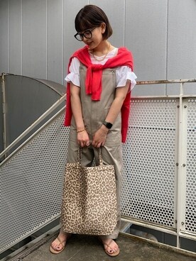 「SHIPS any（シップス エニィ）のアイテム（オールインワン・サロペット）」を使った、カーンさん（レディース・158cm）の夏コーディネート