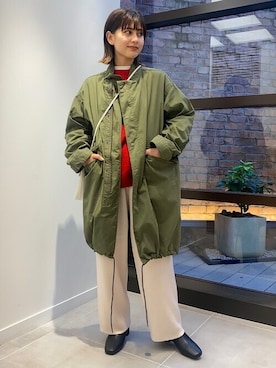 「ARMY TWILL（アーミーツイル）のアイテム（ミリタリージャケット）」を使った、カーンさん（レディース・158cm）の秋コーディネート