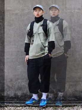「BEAMS BOY（ビームスボーイ）のアイテム（キャップ）」を使った、Andieさん（メンズ・168cm）の春コーディネート