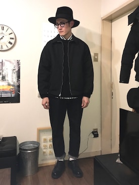 「アイテム（ブルゾン）」を使った、yakinikuさん（メンズ・175cm・30代）の冬コーディネート