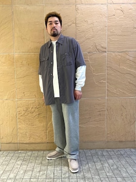 「MONKEY TIME（モンキータイム）のアイテム（スウェットパンツ）」を使った、arisawa shunyaさん（メンズ・173cm）の春コーディネート