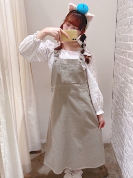 「NICE CLAUP（ナイスクラップ）のアイテム（オールインワン・サロペット）」を使った、🎀みづき🎀さん（レディース・161cm）の夏コーディネート