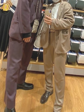 「G.O.C（ジーオーシー）のアイテム（セットアップ）」を使った、ぽなぽさん（レディース・164cm）の冬コーディネート