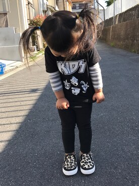 「アイテム（スリッポン、その他）」を使った、チエさん（キッズ・90cm）の春コーディネート