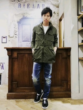 「RIELABO（リエラボ）のアイテム（ジャケット/アウター）」を使った、yoshitaka0924さん（メンズ・170cm）の春コーディネート