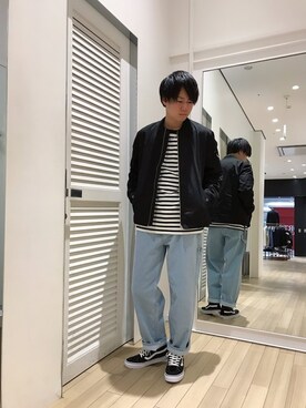 「RAGEBLUE（レイジブルー）のアイテム（MA-1）」を使った、大良【RAGEBLUE橿原】さん（メンズ・172cm）の冬コーディネート