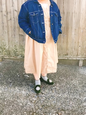 「オシャレパッソ」｜「アイテム（デニムジャケット）」を使った、杏仁豆腐さん（レディース・154cm）の秋コーディネート