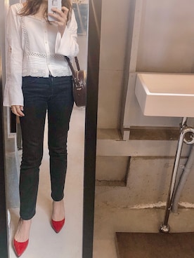 「PAUL&JOE（ポールアンドジョー）のアイテム（デニムパンツ）」を使った、やよさん（レディース・158cm）の春コーディネート