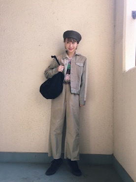 「Steven Alan（スティーブンアラン）のアイテム（ハンチング/ベレー帽）」を使った、yuinakatoさん（レディース・157cm）の春コーディネート