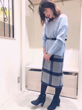 「Te chichi TERRASSE」｜「アイテム（ブーツ）」を使った、my7924さん（レディース・162cm）の冬コーディネート