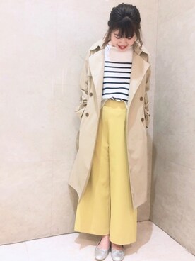 「Te chichi TERRASSE（テチチテラス）のアイテム（トレンチコート）」を使った、my7924さん（レディース・162cm）の冬コーディネート