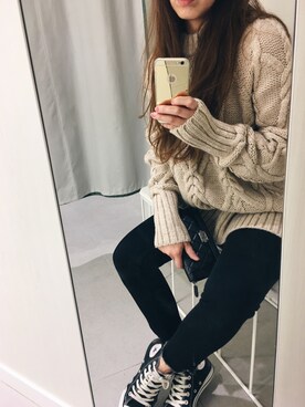 「シャネル」｜「アイテム（財布/小物）」を使った、AYAさん（レディース・156cm）の冬コーディネート
