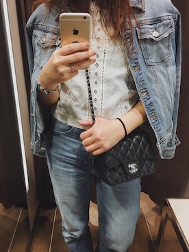 「ハイウエストストレートジーンズ」｜AYAさん（レディース・157cm）の冬コーディネート