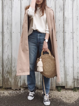 「CONVERSE（コンバース）のconverse（コンバース） ALL STAR OX（オールスターOX）（スニーカー）」を使った、AYAさん（レディース・157cm）の冬コーディネート