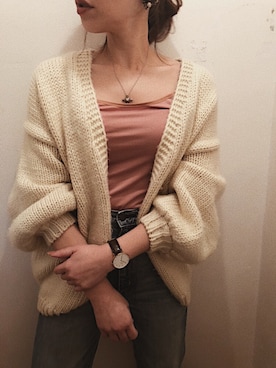 「ハイウエストストレートジーンズ」｜「アイテム（その他アンダーウェア/インナー）」を使った、AYAさん（レディース・157cm）の冬コーディネート