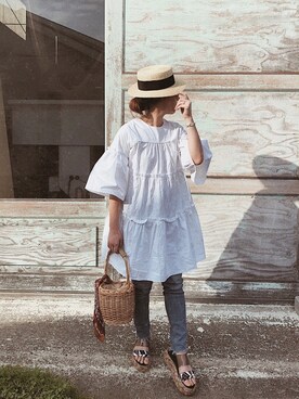 「DAISY（デイジー）のアイテム」を使った、AYAさん（レディース・157cm）の夏コーディネート