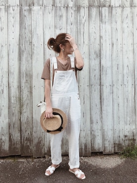 「beautiful people」｜「アイテム（オールインワン・サロペット）」を使った、AYAさん（レディース・157cm）の夏コーディネート