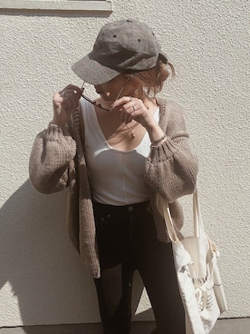 「MOUSSY（マウジー）のHW Rebirth L/BLACK SKINNY（デニムパンツ）」を使った、AYAさん（レディース・158cm）の秋コーディネート