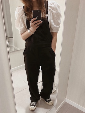 「H&M（エイチ・アンド・エム）のアイテム（シャツ/ブラウス、ホワイト系）」を使った、AYAさん（レディース・158cm）の春コーディネート
