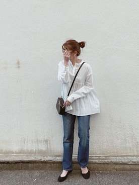 「ハイウエストストレートジーンズ」｜AYAさん（レディース・158cm）の春コーディネート