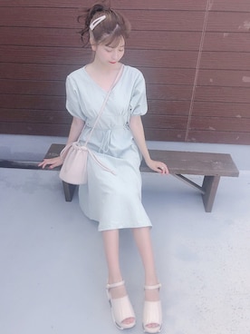 「GRL（グレイル）のアイテム（ワンピース/ドレス、グリーン系）」を使った、natsumiさん（レディース・161cm）の秋コーディネート