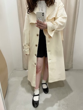 「アイテム（トレンチコート）」を使った、ゆうかさん（レディース・155cm）の冬コーディネート