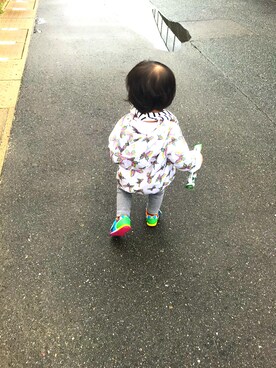 「GAP（ギャップ）のアイテム（ブルゾン）」を使った、カナさん（キッズ・70cm）の冬コーディネート