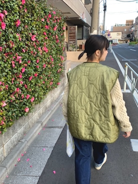 「LENO（リノ）のアイテム（サロペット/オーバーオール）」を使った、ぽんさん（レディース・150cm）の冬コーディネート