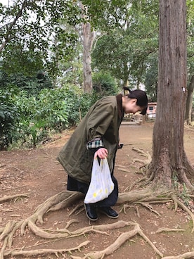 「ジャーマントレーナー」｜「アイテム（ワンピース/ドレス）」を使った、ぽんさん（レディース・150cm）の冬コーディネート