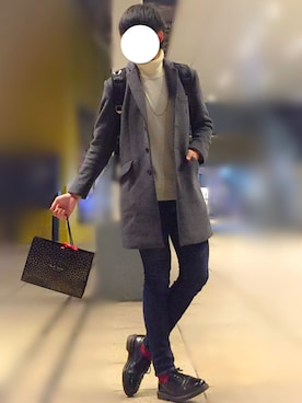 「HARE（ハレ）のアイテム（ソックス/靴下）」を使った、たちさん（メンズ・177cm）の冬コーディネート