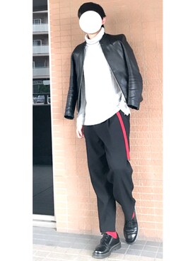 「HARE（ハレ）のアイテム（ソックス/靴下）」を使った、たちさん（メンズ・177cm）の冬コーディネート