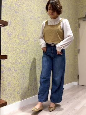 「アイテム（バレエシューズ、ゴールド系）」を使った、WAORientalTRaffic熊本店さん（レディース・165cm）の春コーディネート