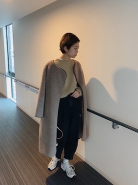 「AKTE（アクテ）のアイテム（その他アウター）」を使った、Uki Akamatsuさん（レディース・175cm）の冬コーディネート