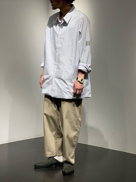 「ESSAY（エッセイ）のアイテム（パンツ）」を使った、よっしーさん（メンズ・168cm）の春コーディネート