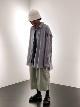「LEMAIRE（ルメール）のアイテム（パンツ）」を使った、よっしーさん（メンズ・168cm）の春コーディネート