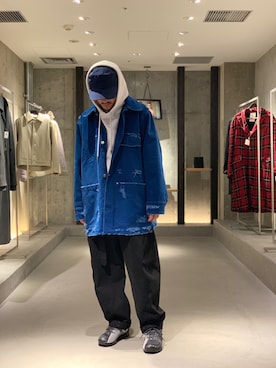 「LEMAIRE（ルメール）のアイテム（パンツ）」を使った、よっしーさん（メンズ・168cm）の夏コーディネート