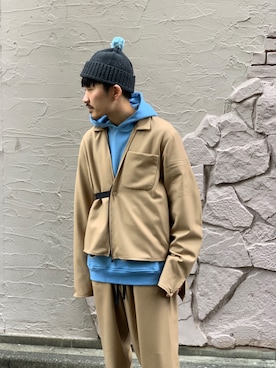 「SUNSEA（サンシー）のアイテム（ジャケット/アウター）」を使った、よっしーさん（メンズ・168cm）の秋コーディネート