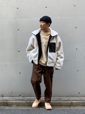 「アイテム（ブルゾン）」を使った、よっしーさん（メンズ・168cm・30代）の冬コーディネート