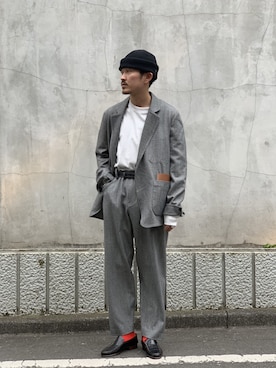 「SUNSEA（サンシー）のアイテム（ジャケット/アウター）」を使った、よっしーさん（メンズ・168cm）の冬コーディネート