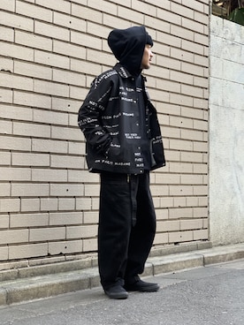 「LEMAIRE（ルメール）のアイテム（パンツ）」を使った、よっしーさん（メンズ・168cm）の冬コーディネート