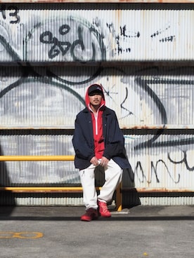 「KIKO KOSTADINOV（キコ コスタディノフ）のアイテム（シューズ）」を使った、よっしーさん（メンズ・168cm）の冬コーディネート