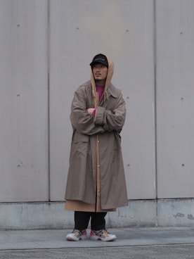 「RANDOM IDENTITIES（ランダムアイデンティティーズ）のアイテム（ジャケット/アウター）」を使った、よっしーさん（メンズ・168cm）の冬コーディネート