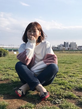 「Charlotte Olympia（シャーロットオリンピア）のアイテム（バレエシューズ）」を使った、YUKIHAさん（レディース・158cm）の春コーディネート