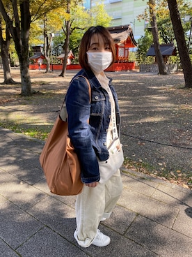 「Right-on（ライトオン）のアイテム（デニムジャケット）」を使った、にーなさん（レディース・153cm）の秋コーディネート