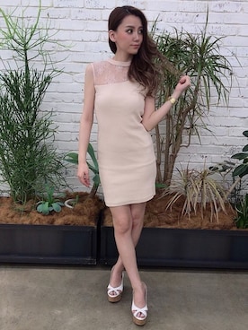 「タイトシルエット」｜「アイテム（サンダル）」を使った、Delyle NOIR♡Rioさん（レディース・163cm）の春コーディネート