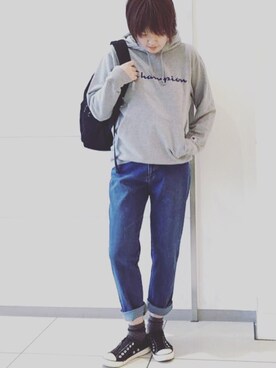 「グラミチ別注」｜「アイテム（スリッポン）」を使った、ナツ☆さん（レディース・170cm）の春コーディネート
