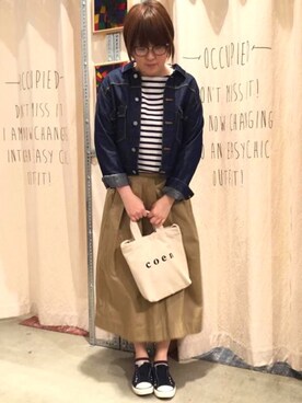 ナツ☆さんの「【大人気・追加生産】チノロングフレアスカート」を使ったコーディネート