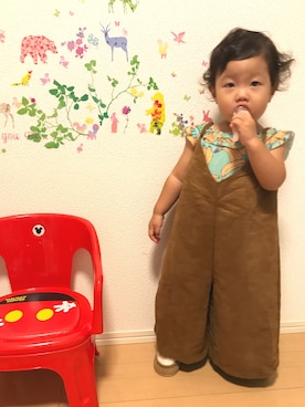 「HusHusH（ハッシュアッシュ）のアイテム（ワンピース/ドレス）」を使った、ki-shi さん（キッズ・80cm）の夏コーディネート