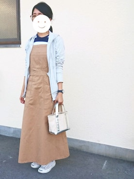 「ジャックパーセル」｜「アイテム（ジャンパースカート）」を使った、ruruoriさん（レディース・157cm）の春コーディネート